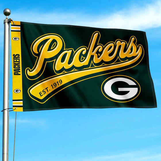 WinCraft Green Bay Packers Script Logo Premium Flag