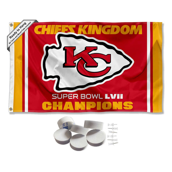 Kansas City Chiefs Kingdom Super Bowl Champions Banner and Tapestry Wall Tack Pads