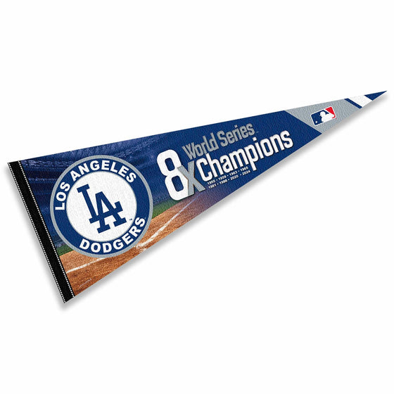 WinCraft Los Angeles Dodgers 8 Time World Champions Soft Felt Pennant