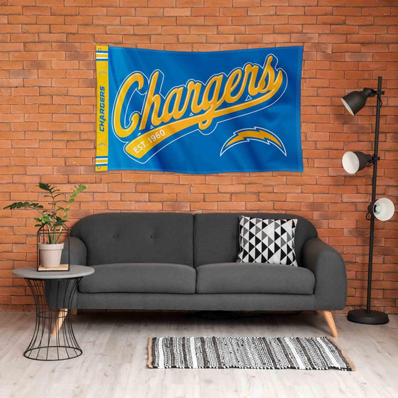 WinCraft Los Angeles Chargers Script Logo Premium Flag