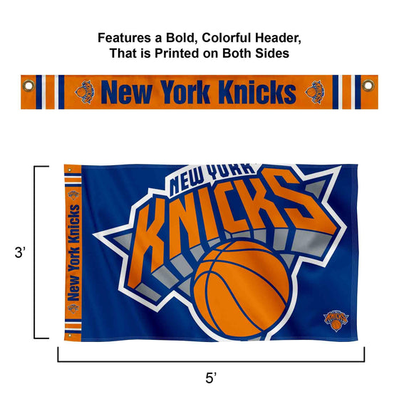 WinCraft New York Knicks Printed Header 3x5 Premium Banner Flag