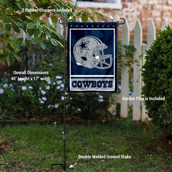 WinCraft Dallas Cowboys Football Garden Flag and Pole Stand Holder