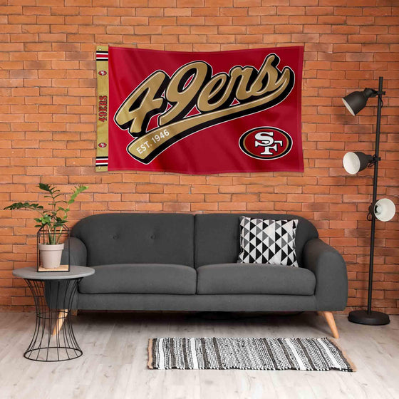 WinCraft San Francisco 49ers Script Logo Premium Flag