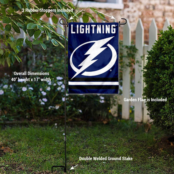 WinCraft Tampa Bay Lightning Garden Flag with Pole Stand Holder