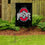 College Flags & Banners Co. Ohio State Buckeyes Black Garden Banner Flag with Flag Pole Stand Set