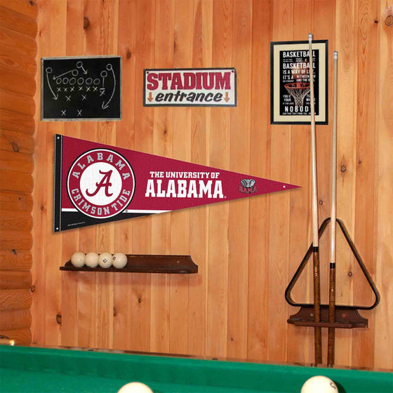 College Flags & Banners Co. Alabama Crimson Tide Circle Logo Pennant Flag and Wall Tack Mount Pads