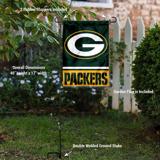 WinCraft Green Bay Packers Garden Flag with Stand Holder