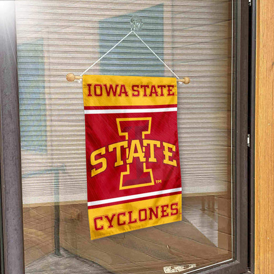 College Flags & Banners Co. Iowa State Cyclones Window Wall Banner Hanging Flag with Suction Cup