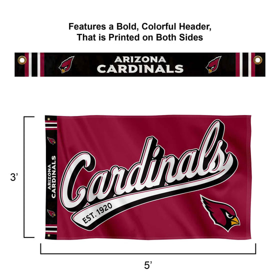 WinCraft Arizona Cardinals Script Logo Premium Flag