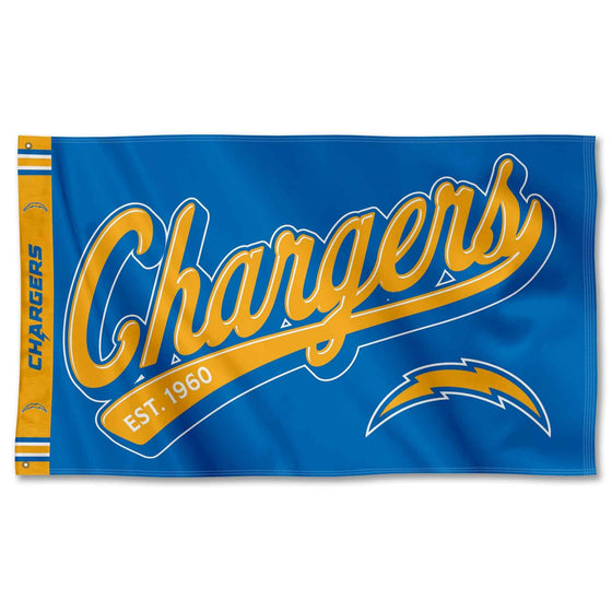 WinCraft Los Angeles Chargers Script Logo Premium Flag