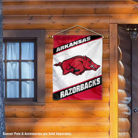 Arkansas Razorbacks White Panel Banner Flag