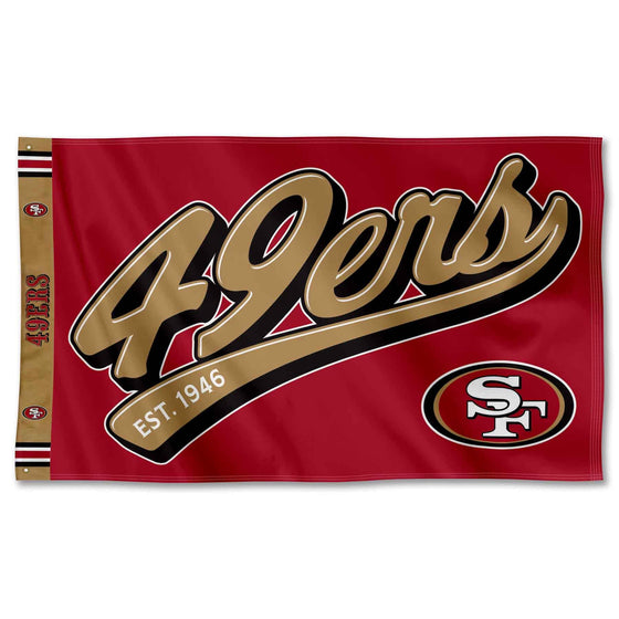 WinCraft San Francisco 49ers Script Logo Premium Flag