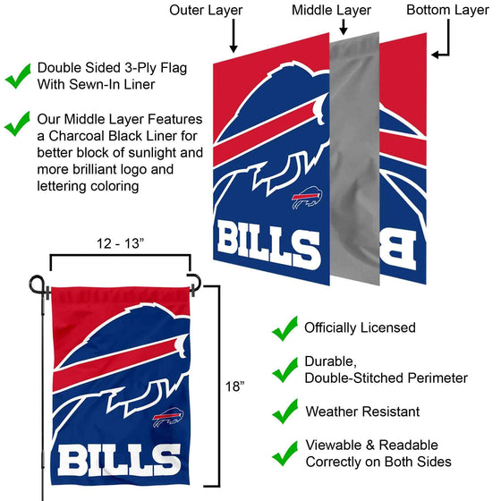 WinCraft Buffalo Bills Large Logo Double Sided Garden Banner Flag