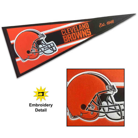 WinCraft Cleveland Browns Embroidered and Sewn Pennant