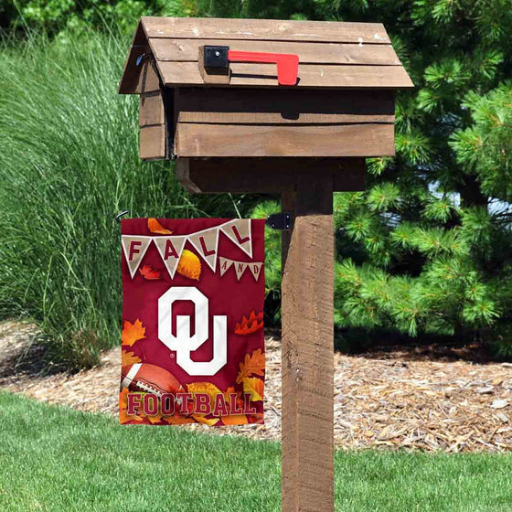 College Flags & Banners Co. Oklahoma Sooners Fall Leaves Football Season Garden Yard Flag