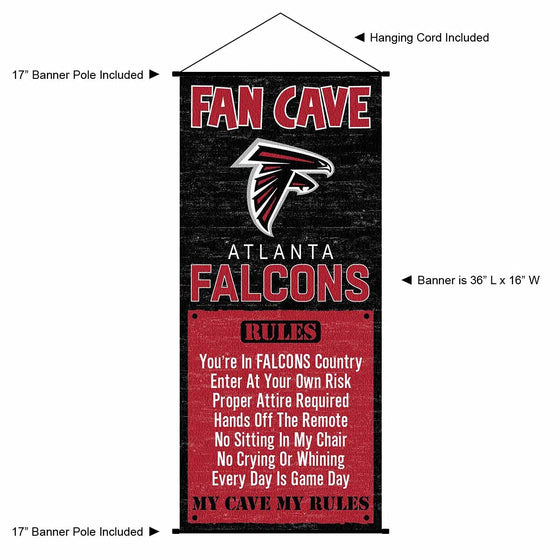 WinCraft Atlanta Falcons Man Cave Fan Banner Wall Door Scroll