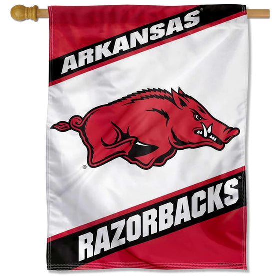 Arkansas Razorbacks White Panel Banner Flag