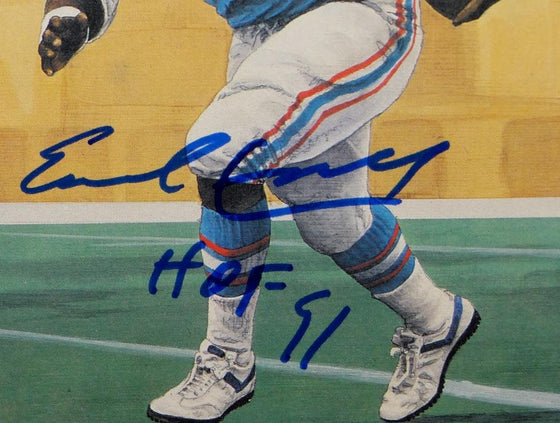 Earl Campbell Autographed Houston Oilers Goal Line Art Card W/HOF- JSA W Auth