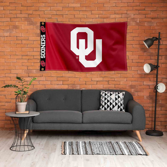 College Flags & Banners Co. Oklahoma Sooners Printed Header 3x5 Foot Banner Flag