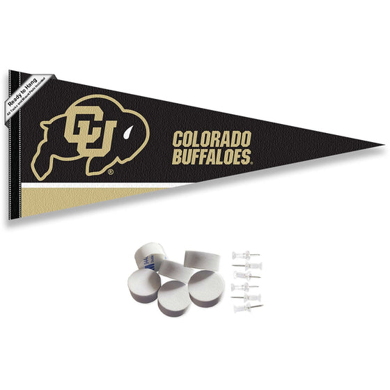 College Flags & Banners Co. Colorado Buffaloes Pennant Flag and Wall Tack Mount Pads