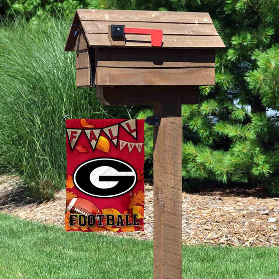 College Flags & Banners Co. Georgia Bulldogs Fall Leaves Football Season Garden Yard Flag