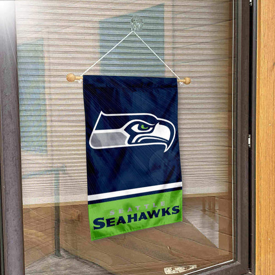 Seattle Seahawks Banner Window Wall Hanging Flag with Suction Cup