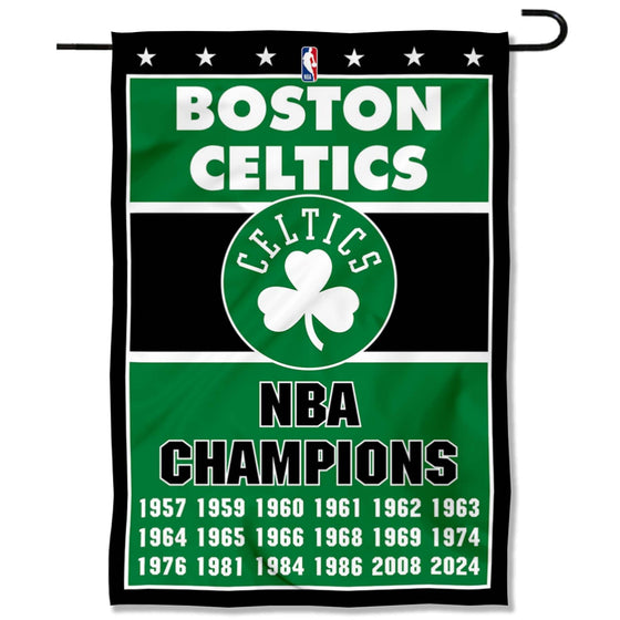 WinCraft Boston Celtics 18 Time 18x NBA Champions Garden Flag Banner