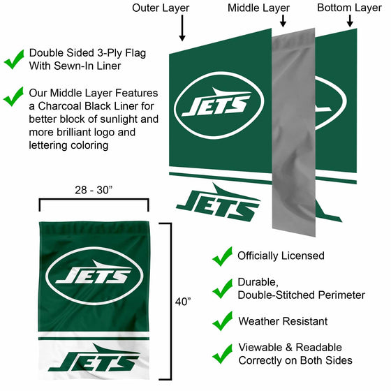 WinCraft New York Jets New Logo Double Sided Banner Flag