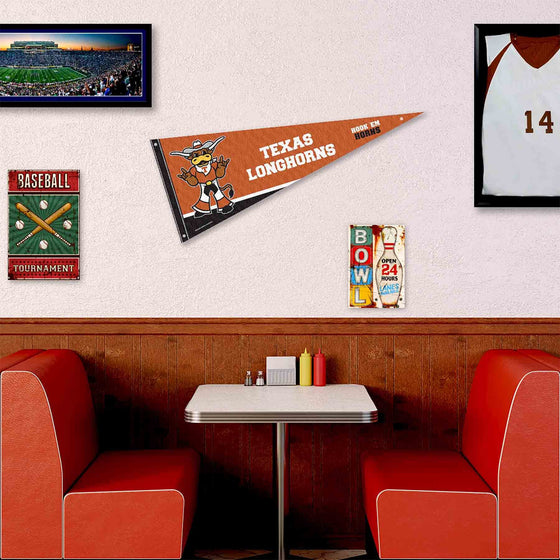 College Flags & Banners Co. Texas Longhorns Bevo Mascot Pennant Flag and Wall Tack Mount Pads