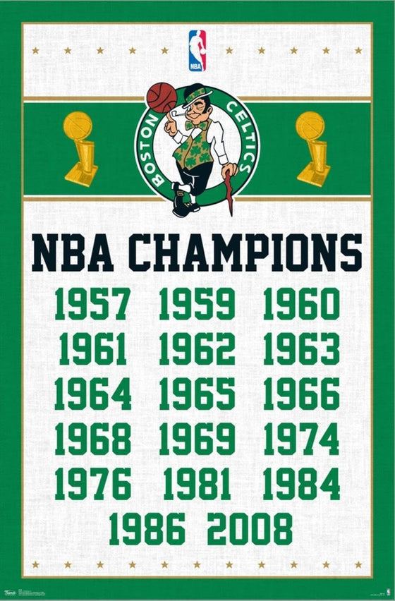 Trends International NBA Boston Celtics - Champions 13 Canvas Wall Poster