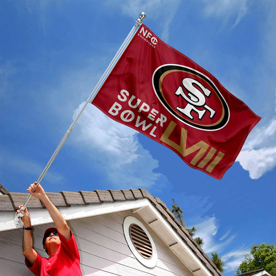 WinCraft San Francisco 49ers 2024 Super Bowl Bound and NFC Champions Flag Outdoor Indoor 3x5 Foot Banner