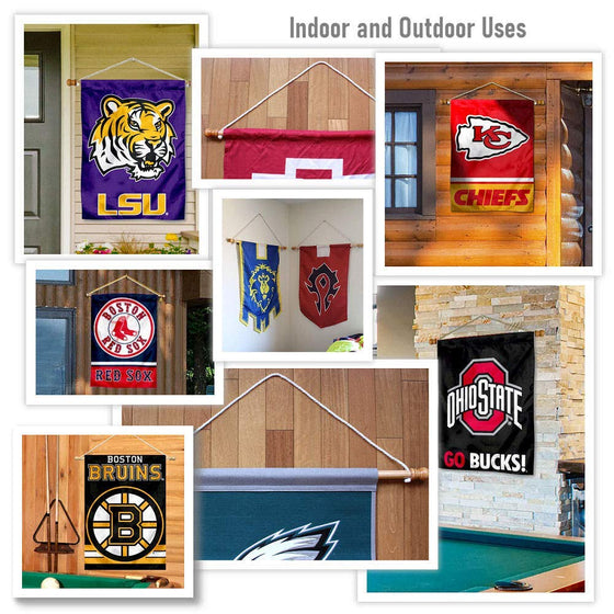 Wisconsin Badgers Double Sided House Flag and Wood Banner Pole Set