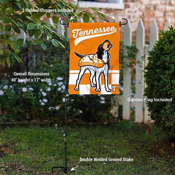 College Flags & Banners Co. Tennessee Volunteers Mascot Smokey Garden Flag with Stand Holder