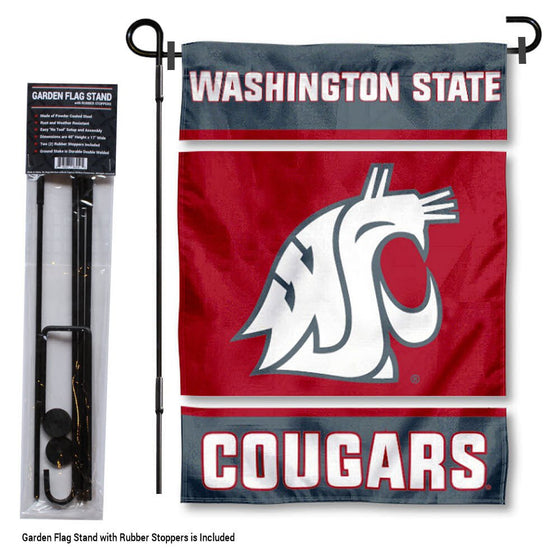 College Flags & Banners Co. Washington State Cougars Garden Flag with Stand Holder