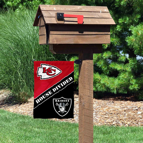 WinCraft House Divided Chiefs and Raiders Double Sided Garden Flag