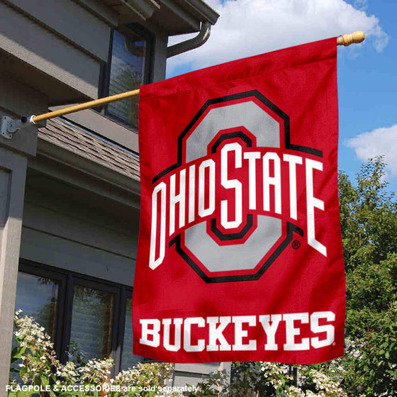 Ohio State Buckeyes Athletic Logo House Flag Banner