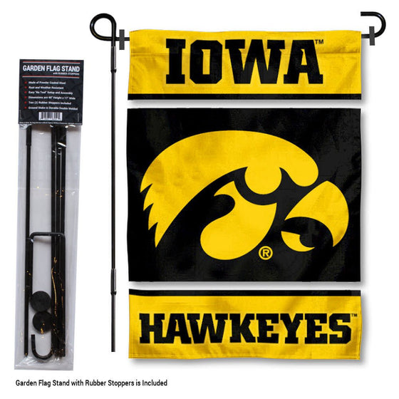 College Flags & Banners Co. Iowa Hawkeyes Garden Flag with Stand Holder