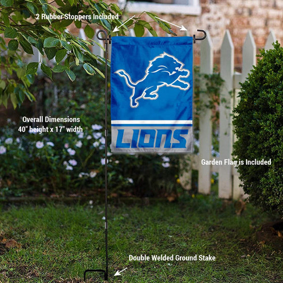 WinCraft Detroit Lions Garden Flag with Stand Holder