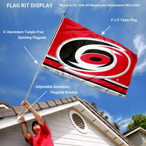 WinCraft Carolina Hurricanes Flag Pole and Bracket Set