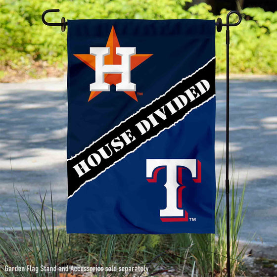 WinCraft House Divided Astros and Rangers Double Sided Garden Flag