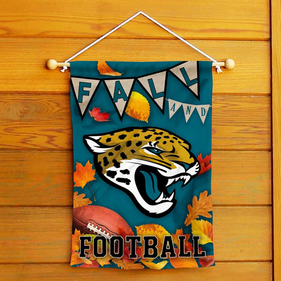 WinCraft Jacksonville Jaguars Fall Leaves Decorative Football Garden Flag Double Sided Banner