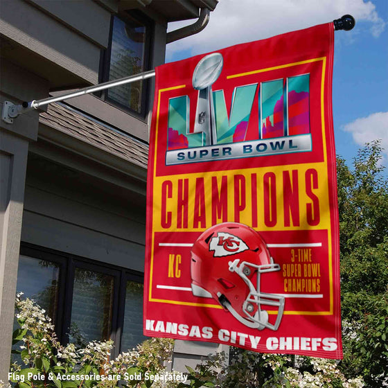 WinCraft Kansas City Chiefs Super Bowl LVII 2022 2023 Champions House Banner Flag