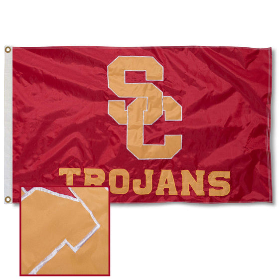 College Flags & Banners Co. USC Trojans Embroidered and Stitched Nylon Flag