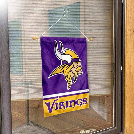 Minnesota Vikings Banner Window Wall Hanging Flag with Suction Cup