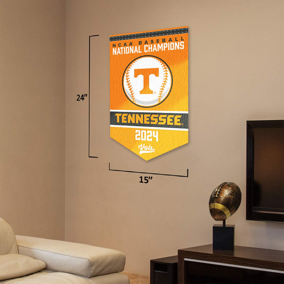 Tennessee Volunteers College Baseball CWS National Champions 2024 Banner