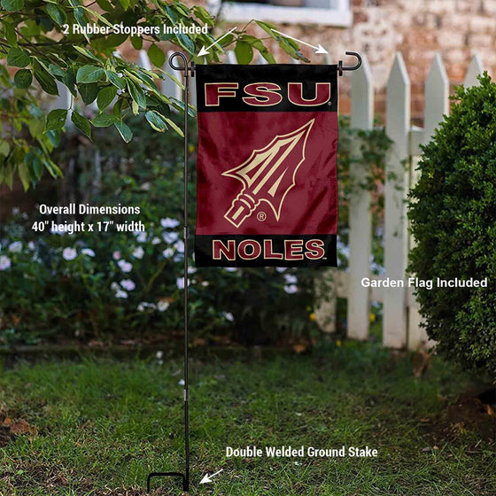 College Flags & Banners Co. Florida State Seminoles Arrow Garden Flag with Pole Stand Holder