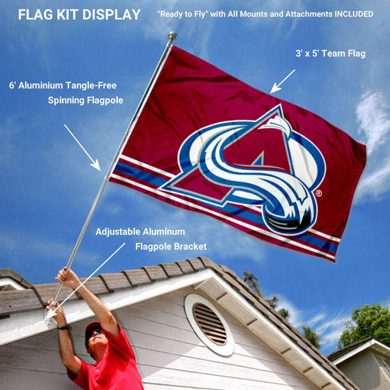 WinCraft Colorado Avalanche Flag Pole and Bracket Set