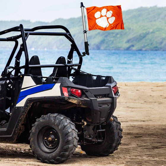 Clemson Tigers Golf Cart Flag Pole and Holder Mounting Bracket