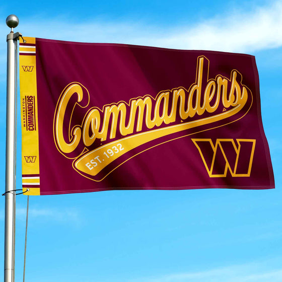 WinCraft Washington Commanders Script Logo Premium Flag