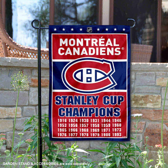 WinCraft Montreal Canadiens 24 Time Stanley Cup Champions Double Sided Garden Flag